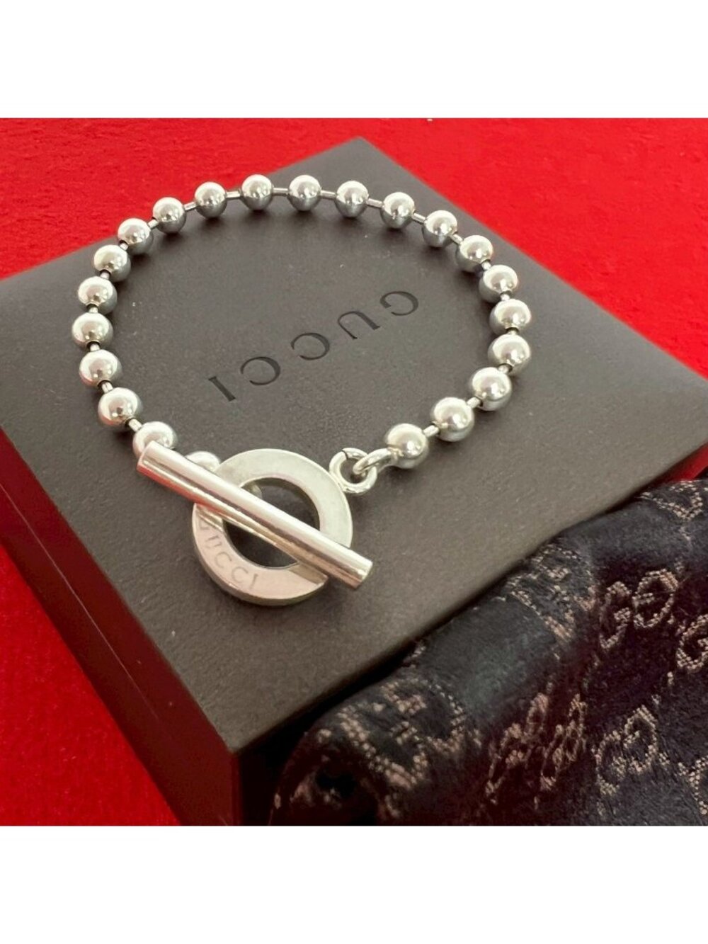 Gucci Ball Chain Bracelet 925 Sterling Silver